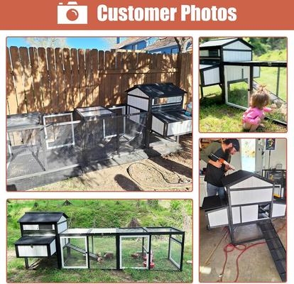 Show full view: Petscosset 116-in Large Chicken Coop with Nesting Boxes, 4 to 6 Chicken Capacity, Black slide 3 of 8