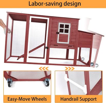 Show full view: Petscosset 2-Story Wooden Chicken Coop, Red slide 5 of 7