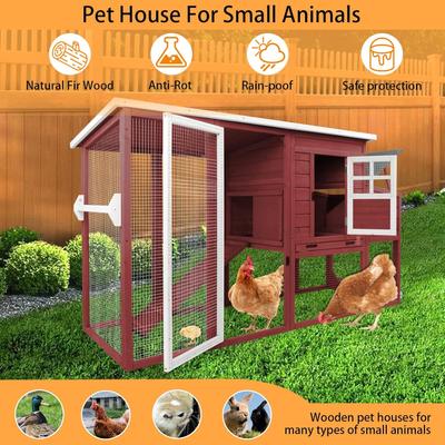 Show full view: Petscosset 2-Story Wooden Chicken Coop, Red slide 6 of 7