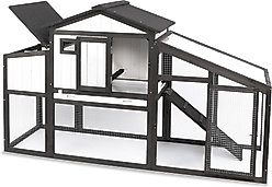 Petscosset 65-in Wooden Chicken Coop with Run, 1 to 2 Chicken Capacity, Black slide 1 of 7