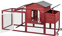 Petscosset Wooden Chicken Coop, Red