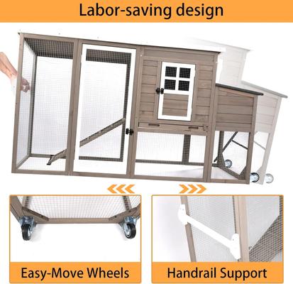 Show full view: Petscosset 2-Story Wooden Chicken Coop, Grey slide 5 of 7