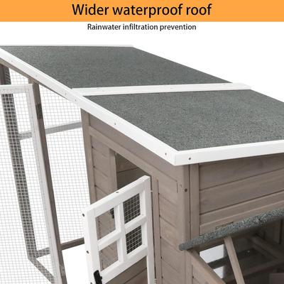 Show full view: Petscosset 2-Story Wooden Chicken Coop, Grey slide 4 of 7