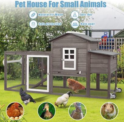 Show full view: Petscosset Wooden Chicken Coop, Grey slide 8 of 10