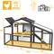 Show in main carousel: Petscosset 65-in Wooden Chicken Coop with Run, 1 to 2 Chicken Capacity, Black slide 2 of 10