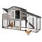 Show in main carousel: Petscosset Wooden 2-Story Chicken Coop with Run, 2 to 3 Chicken Capacity, Grey slide 1 of 9