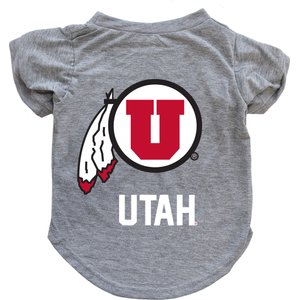 Littlearth NCAA Dog & Cat Tee Shirt, Utah Utes, Large