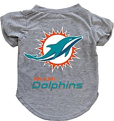 Littlearth NFL Dog & Cat Tee Shirt, Miami Dolphins, Large