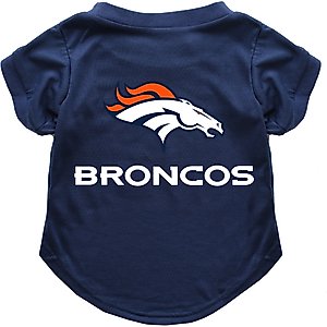 Littlearth NFL Dog & Cat Tee Shirt, Denver Broncos, Large