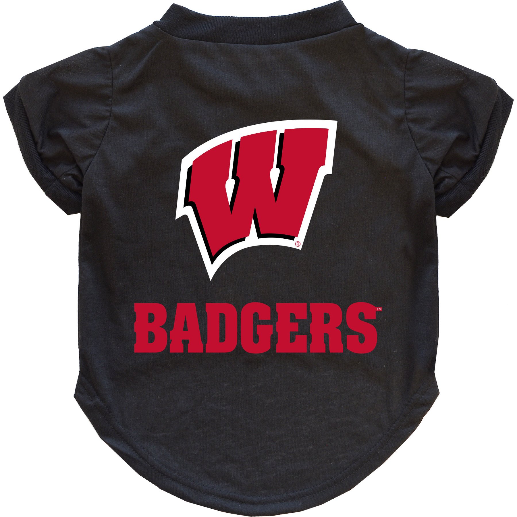 Littlearth NCAA Dog & Cat Tee Shirt, Wisconsin Badgers, Large
