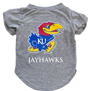 Littlearth NCAA Dog & Cat Tee Shirt, Kansas Jayhawks, Large