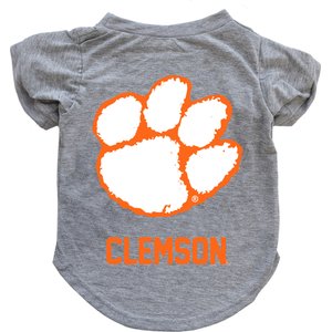 Littlearth NCAA Dog & Cat Tee Shirt, Clemson Tigers, Large