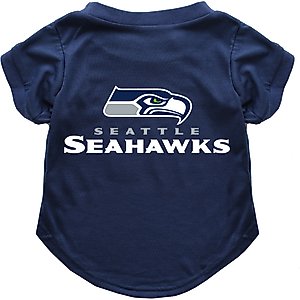 Littlearth NFL Dog & Cat Tee Shirt, Seattle Seahawks, Large