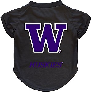 Littlearth NCAA Dog & Cat Tee Shirt, Washington Huskies, Large