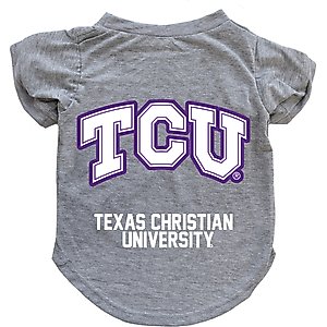Littlearth NCAA Dog & Cat Tee Shirt, TCU Horned Frogs, X-Small