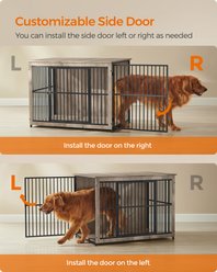 FEANDREA 43.3-in Multi-Functional Dog Crate, Greige slide 2 of 6