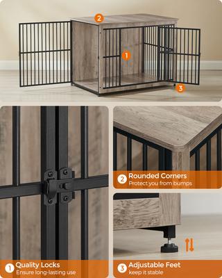 Show full view: FEANDREA 43.3-in Multi-Functional Dog Crate, Greige slide 5 of 6