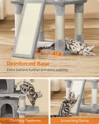 FEANDREA 67-in Multi-Level Cat Tree, Light Gray slide 2 of 9