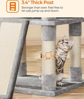 Show full view: FEANDREA 67-in Multi-Level Cat Tree, Light Gray slide 5 of 9