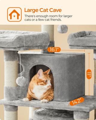 Show full view: FEANDREA 67-in Multi-Level Cat Tree, Light Gray slide 4 of 9