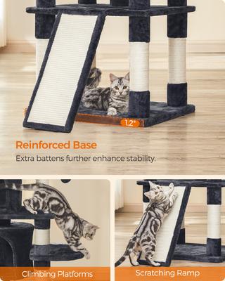 Show full view: FEANDREA 67-in Multi-Level Cat Tree, Smoky Gray slide 7 of 9