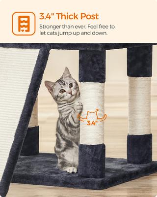 Show full view: FEANDREA 67-in Multi-Level Cat Tree, Smoky Gray slide 5 of 9