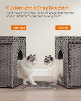 Show full view: FEANDREA Boho-Style Cat Litter Enclosure, Dove Gray slide 5 of 6