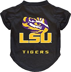 Littlearth NCAA Dog & Cat Tee Shirt, LSU Tigers, Small