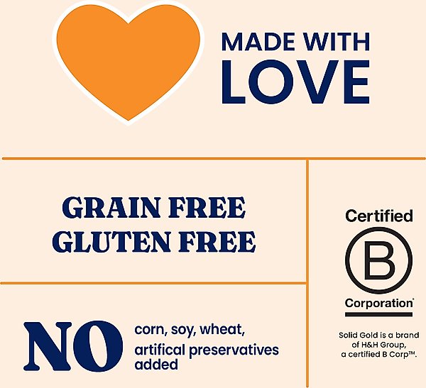 Show full view: Solid Gold Real Chicken, Lentil & Apple Recipe Grain-Free Indoor Dry Cat Food, 3-lb bag slide 6 of 12