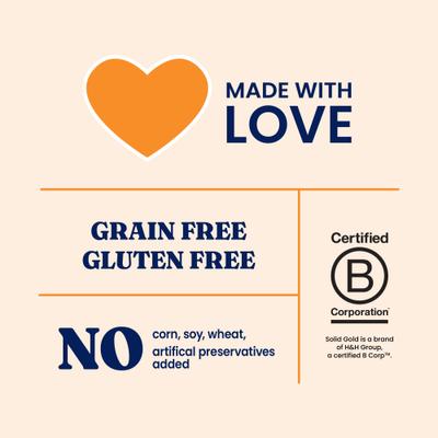 Show full view: Solid Gold Tropical Blendz with Salmon & Coconut Oil Pate Grain-Free Canned Cat Food, 6-oz, case of 8 slide 6 of 11