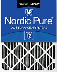 Nordic Pure MERV 12 Pleated Plus Carbon Furnace Air Filters, 20 x 25 x 4-in, 1 count