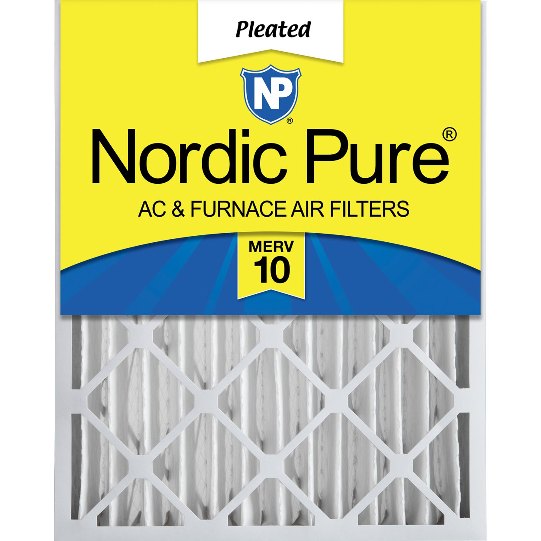 Nordic Pure Pleated MERV 10 Air Filters, 16 x 25 x 4-in, 1 count