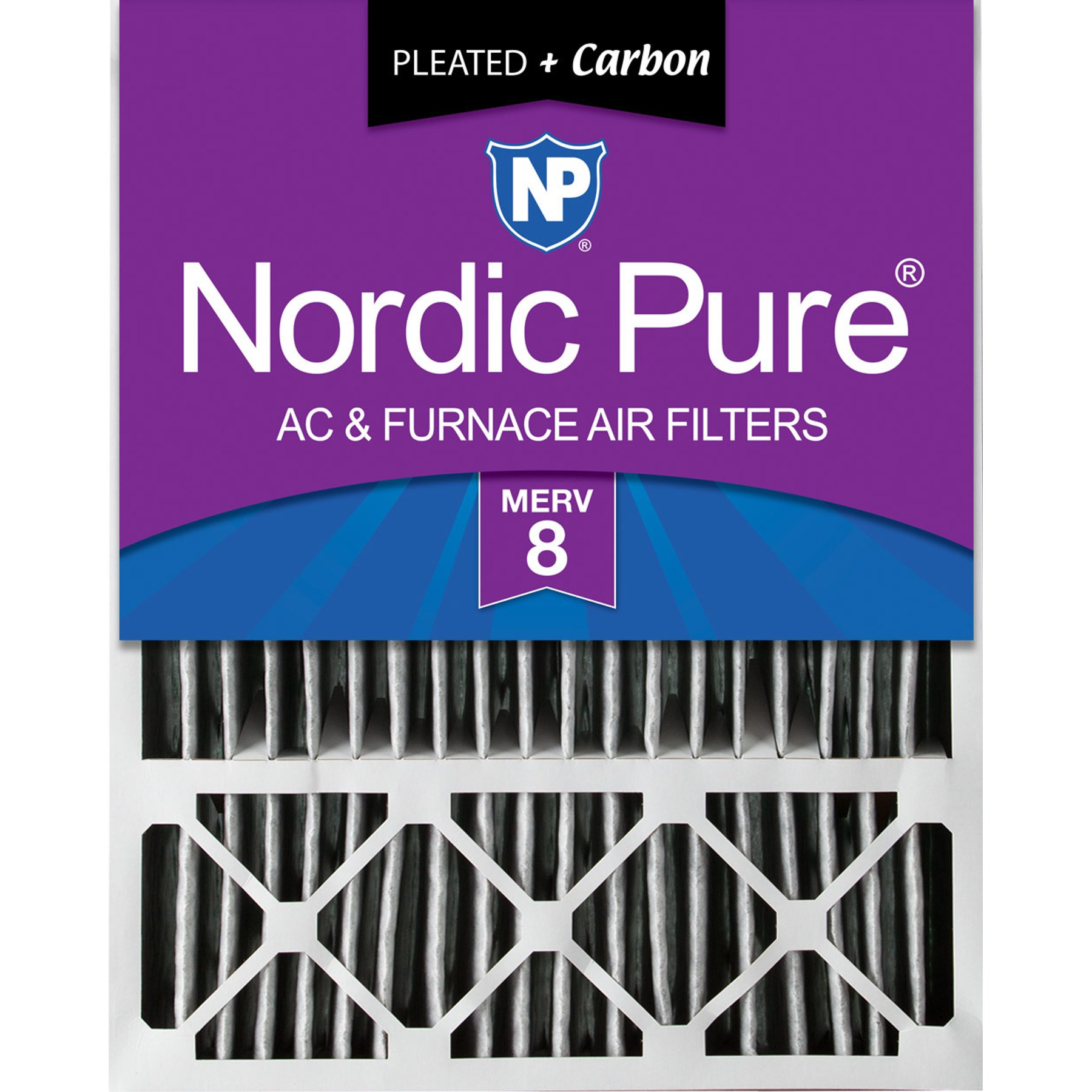 Nordic Pure Lennox X6673_X6675 MERV 8 Pleated Plus Carbon Replacement Filter, 20 x 25 x 5-in LxRED, 1 count