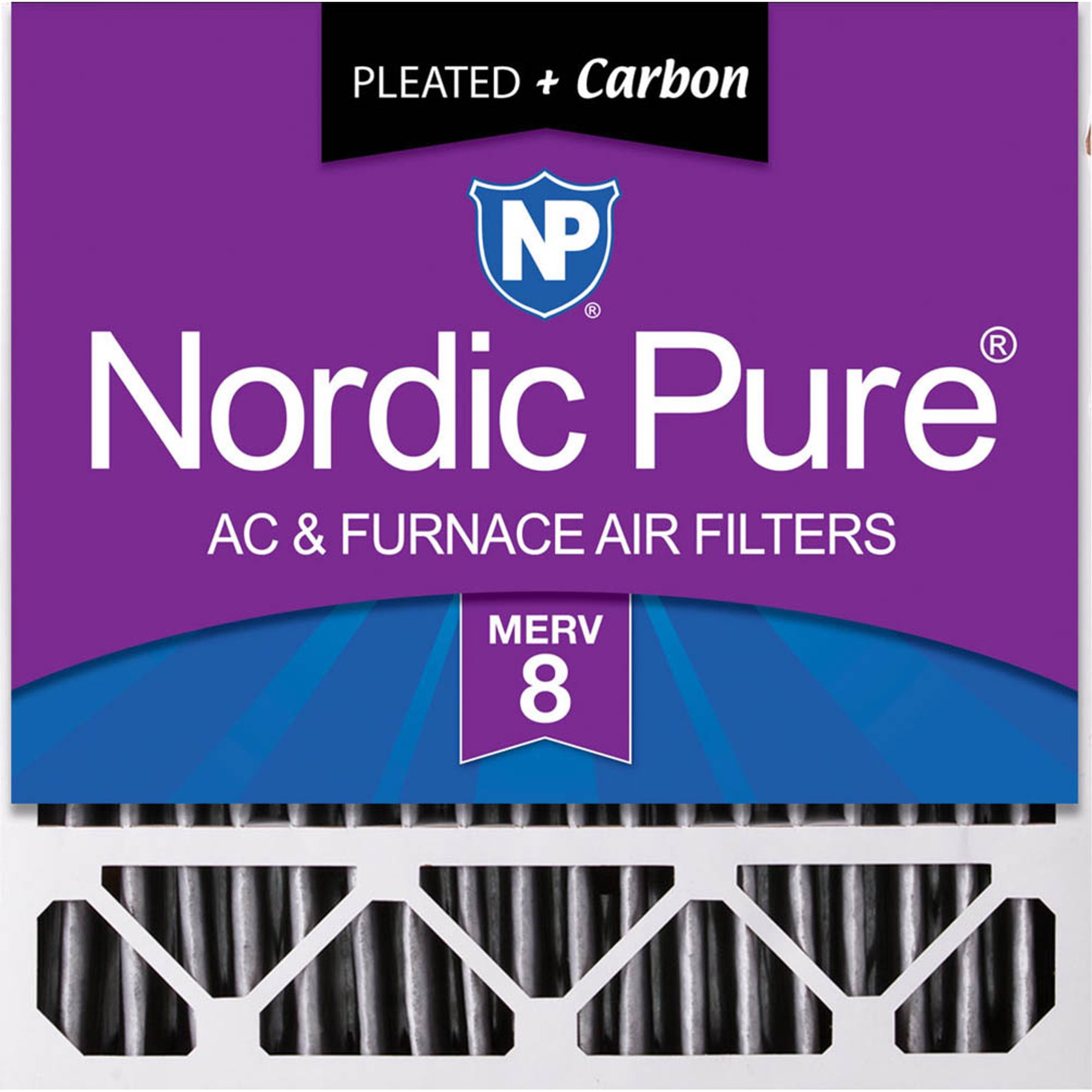 Nordic Pure Honeywell/Lennox MERV 8 Pleated Plus Carbon Replacement Furnace Filters, 20 x 20 x 5-in H, 1 count