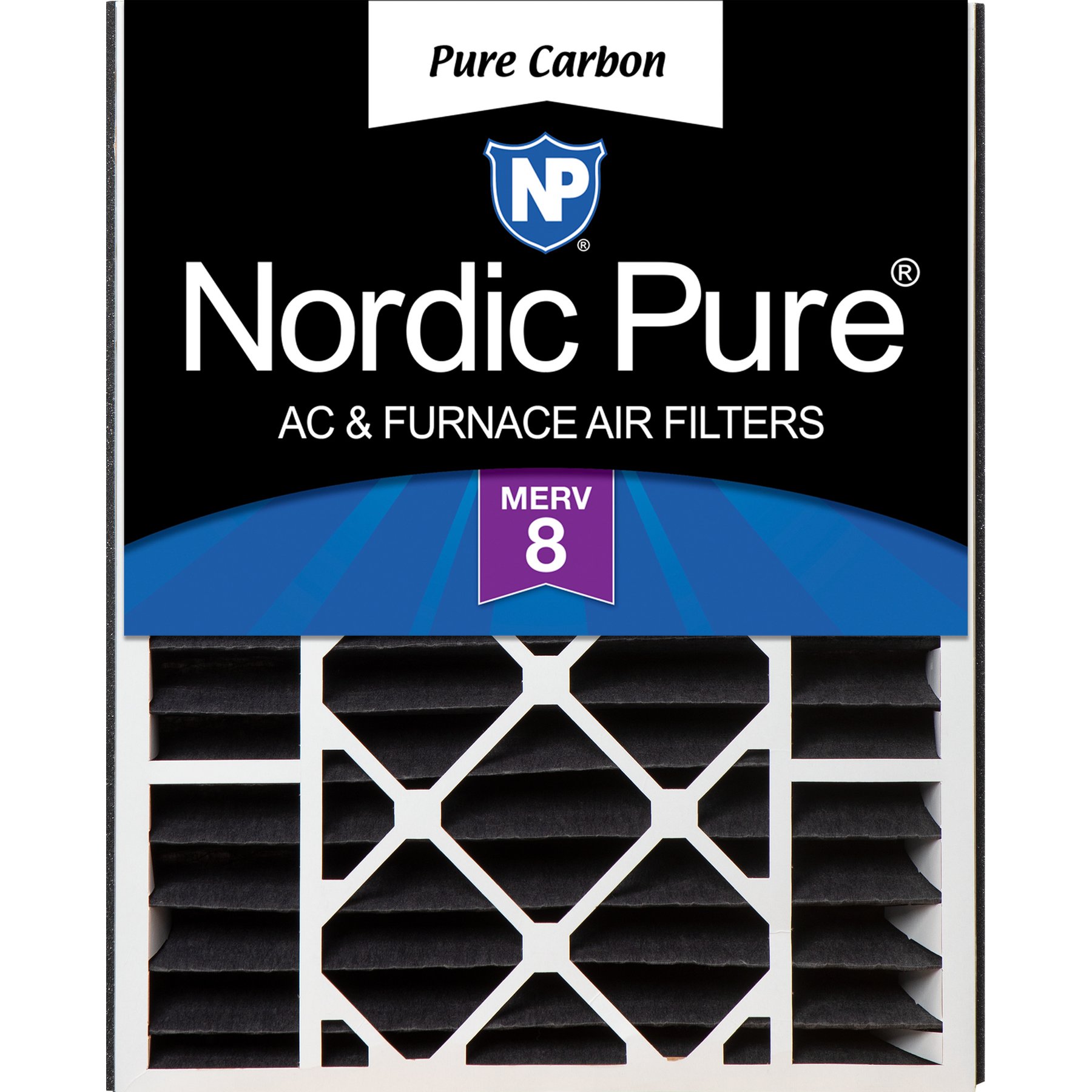 Nordic Pure Air Bear Replacement 259112-102 Pure Carbon Pleated Odor Reduction Merv 8 Furnace Filter, 20 x 25 x 5-in AB, 1 count