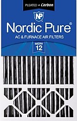 Nordic Pure Honeywell/Lennox MERV 12 Pleated Plus Carbon Replacement Air Filters, 16 x 25 x 5-in H, 1 count