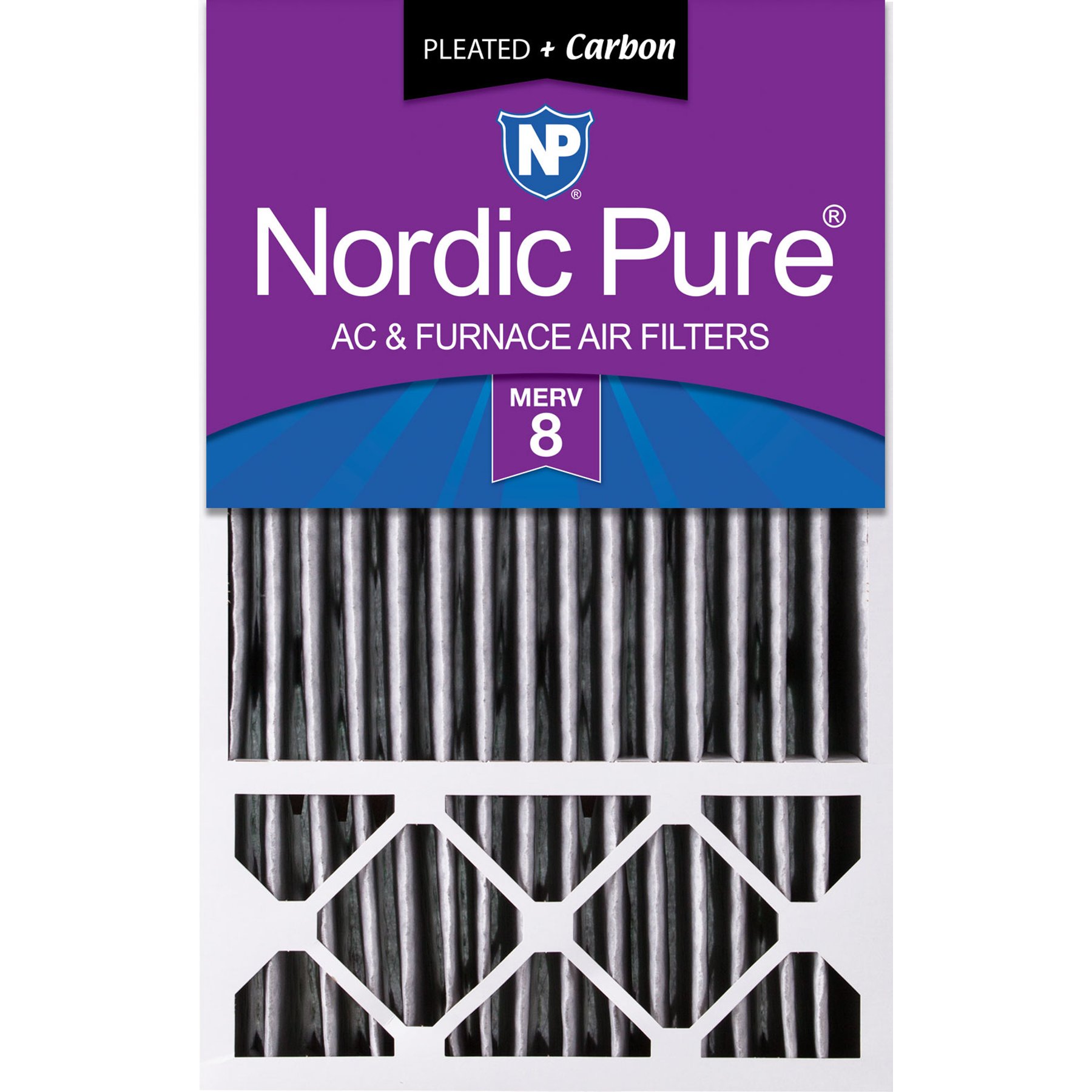 Nordic Pure Honeywell/Lennox MERV 8 Pleated Plus Carbon Replacement Air Filters, 16 x 25 x 5-in H, 1 count