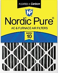 Nordic Pure MERV 10 Pleated Plus Carbon Furnace Air Filters, 16 x 25 x 4-in, 1 count