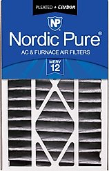 Nordic Pure Air Bear MERV 12 Pleated Plus Carbon Air Filter Replacement, 16 x 25 x 5-in AB, 1 count