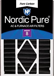 Nordic Pure Air Bear Replacement 259112-105 Pure Carbon Pleated Odor Reduction Merv 8 Furnace Filter, 16 x 25 x 5-in AB, 1 count