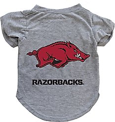 Littlearth NCAA Dog & Cat Tee Shirt, Arkansas Razorbacks, Medium