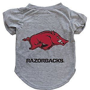 Littlearth NCAA Dog & Cat Tee Shirt, Arkansas Razorbacks, X-Large