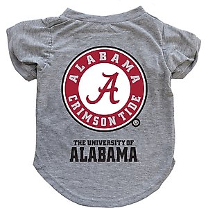 Littlearth NCAA Dog & Cat Tee Shirt, Alabama Crimson Tide, Medium