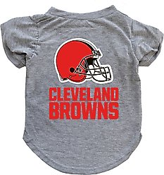 Littlearth NFL Dog & Cat Tee Shirt, Cleveland Browns, X-Small