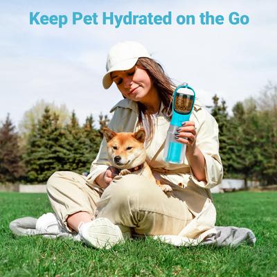 Show full view: Yafylly 3-in-1 Dog Feeding Travel Kit with Filtered Water Bottle, Food Storage & Waste Bag Dispenser slide 6 of 10