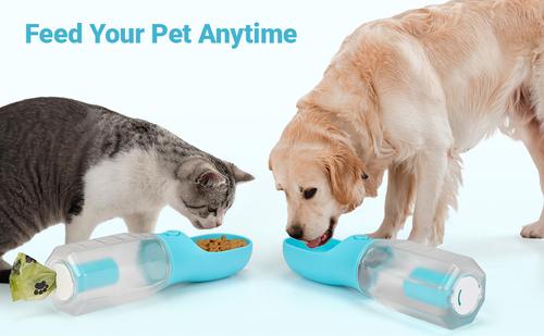 Show full view: Yafylly 3-in-1 Dog Feeding Travel Kit with Filtered Water Bottle, Food Storage & Waste Bag Dispenser slide 8 of 10