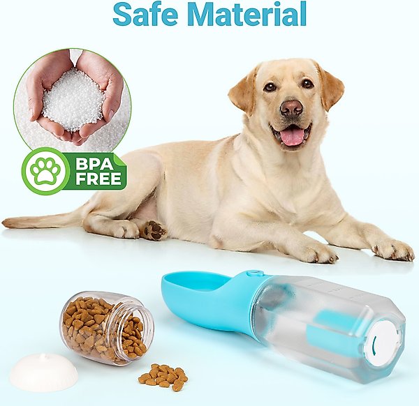 Show full view: Yafylly 3-in-1 Dog Feeding Travel Kit with Filtered Water Bottle, Food Storage & Waste Bag Dispenser slide 3 of 9