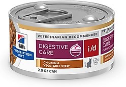 Hill's Prescription Diet i/d Digestive Care Chicken & Vegetable Stew Wet Cat Food, 2.9-oz, case of 24