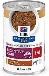 Hill's Prescription Diet i/d Digestive Care Chicken & Vegetable Stew Wet Dog Food, 12.5-oz, case of 12