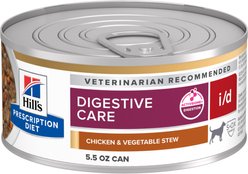 Hill's Prescription Diet i/d Digestive Care Chicken & Vegetable Stew Wet Dog Food, 5.5-oz, case of 24